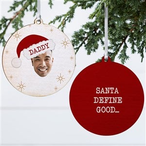 Christmas Character Personalized Photo Ornament- 3.75 Wood - 2 Sided