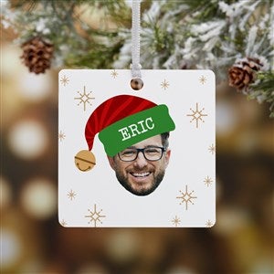 Christmas Character Personalized Photo Square Ornament- 2.75 Metal - 1 Sided