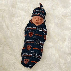 Chicago Bears Personalized NFL Baby Hat & Receiving Blanket Set