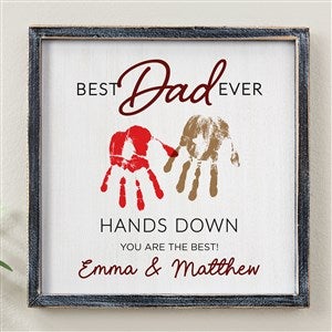 Hands Down Personalized Barnwood Frame Wall Art - Black 12x12