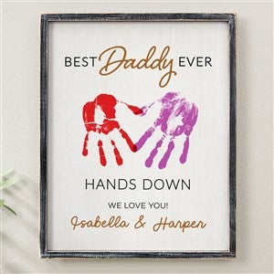 Hands Down Personalized Barnwood Frame Wall Art - Black 14x18