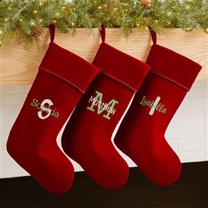 Playful Name Embroidered Christmas Stocking