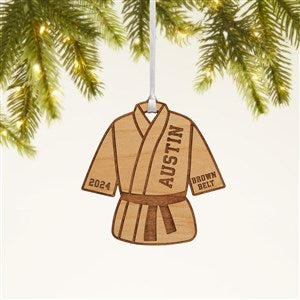 Karate Personalized Wood Ornament- Natural