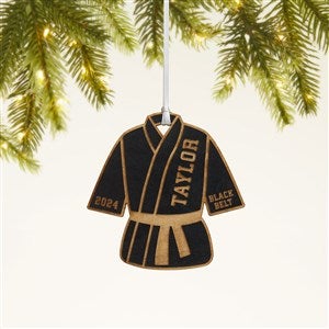 Karate Personalized Wood Ornament- Black