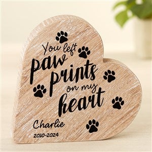 Paw Prints On My Heart Personalized Pet Memorial Keepsake Gift