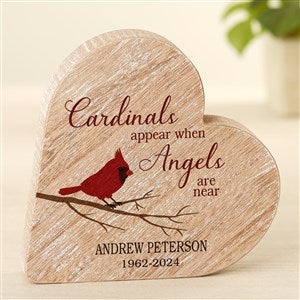 Cardinal Memorial Personalized Wooden Heart Keepsake