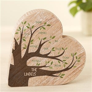 Family Tree Personalized Wooden Heart - Large