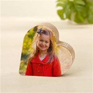 Personalized Photo Wooden Heart Keepsake Gifts - Small