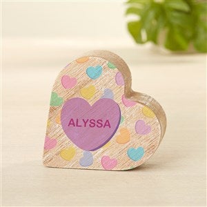 Conversation Hearts Personalized Wooden Heart - Small