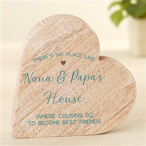 No Place Like Home Personalized Wood Heart Keepsake Gift - Large
