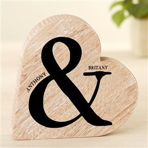 You & I Personalized Wood Heart Keepsake Gift - Large