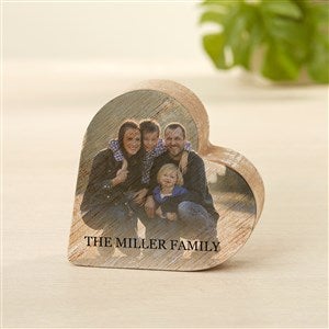 Photo & Message Personalized Wooden Heart - Small