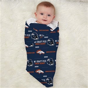 Denver Broncos Personalized NFL Baby Receiving Blanket
