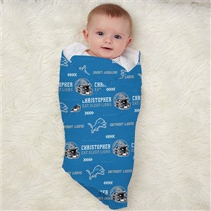 Detroit Lions Personalized NFL Baby Receiving Blanket