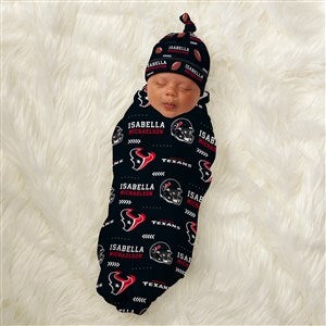 Houston Texans Personalized NFL Baby Hat & Receiving Blanket Set