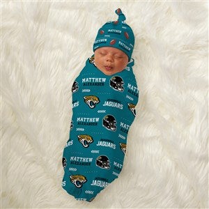 Jacksonville Jaguars Personalized NFL Baby Hat & Receiving Blanket Set
