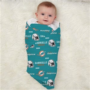 Miami Dolphins Personalized NFL Baby Receiving Blanket