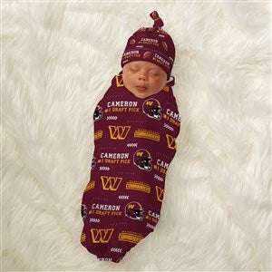 Washington Commanders Personalized NFL Baby Hat & Receiving Blanket Set