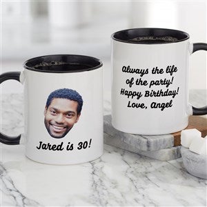 Photo Face Personalized Coffee Mug For Him - Black