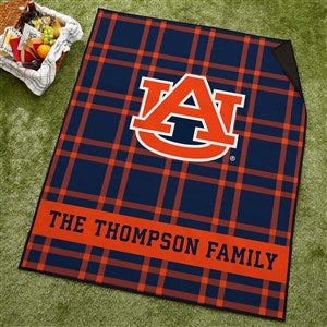 NCAA Auburn Tigers Personalized Plaid Picnic Blanket