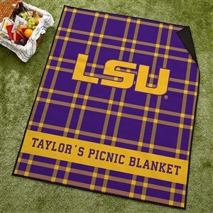 NCAA Louisiana State University Personalized Plaid Picnic Blanket
