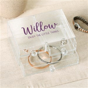 Scripty Style Personalized Acrylic Jewelry Box  - 49524