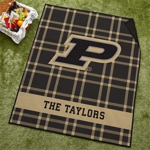 NCAA Purdue Boilermakers Personalized Plaid Picnic Blanket
