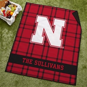 NCAA Nebraska Cornhuskers Personalized Plaid Picnic Blanket
