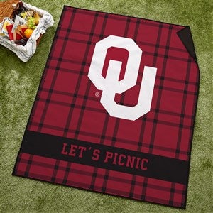 NCAA Oklahoma Sooners Personalized Plaid Picnic Blanket
