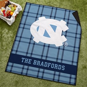 NCAA UNC Tarheels Personalized Plaid Picnic Blanket