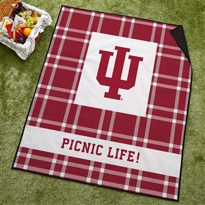 NCAA Indiana Hoosiers Personalized Plaid Picnic Blanket