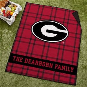 NCAA Georgia Bulldogs Personalized Plaid Picnic Blanket