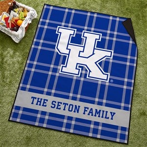 NCAA Kentucky Wildcats Personalized Plaid Picnic Blanket