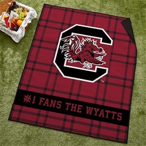 NCAA Notre South Carolina Gamecocks Personalized Plaid Picnic Blanket