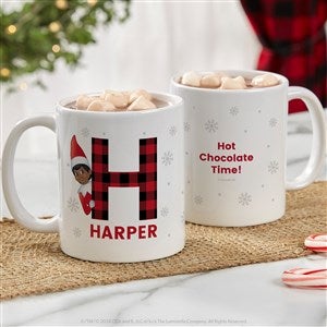 The Elf on the Shelf Plaid Personalized Christmas Mug - White