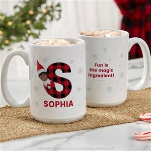 The Elf on the Shelf Plaid Personalized Christmas Mug - Large