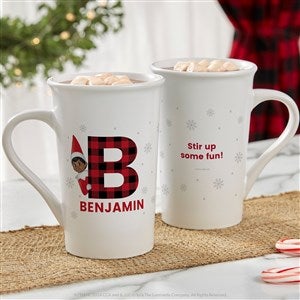 The Elf on the Shelf Plaid Personalized Christmas Latte Mug