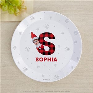 The Elf on the Shelf Plaid Personalized Kids Christmas Plate