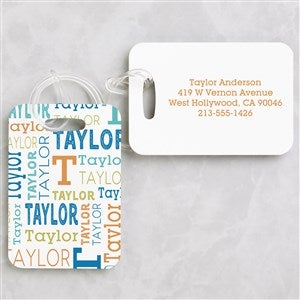 Trendy Repeating Name Personalized Luggage Tag Set  - 49592