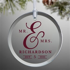 Moody Chic Personalized Wedding Glass Ornament - #49626