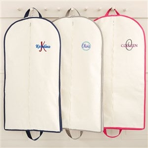 Playful Name Embroidered Canvas Garment Bags - 49758