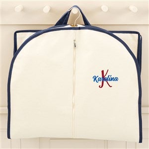Playful Name Embroidered Canvas Garment Bag- Navy