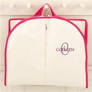Playful Name Embroidered Canvas Garment Bag- Pink