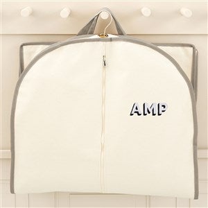 Shadow Name Embroidered Canvas Garment Bag- Grey