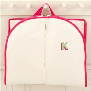 Shadow Name Embroidered Canvas Garment Bag- Pink