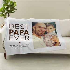Best Dad Personalized Photo Sweatshirt Blanket - 50x60