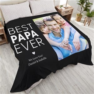 Best Dad Personalized Photo Fleece Blanket - King