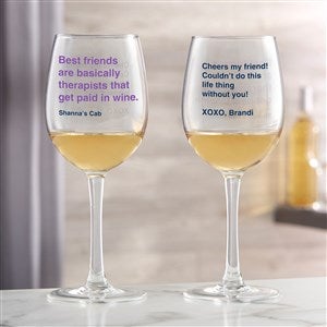Best Friends Are Basically Therapists Personalized White Wine Glass