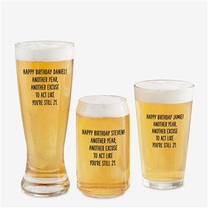 Happy Birthday Personalized Beer Glasses - 49992