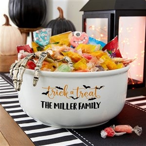 Classic Trick Or Treat Personalized Candy Bowl